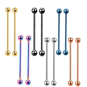 6 Color Single Rod Ear Bone Nail Long Rod Industrial Ear Stud Piercing Human Piercing Jewelry