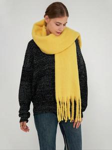solid color tassel decor pink scarf, casual soft warm shawl for women & men, fashion accessories for daily wear, elegant scarf for winter, scarf for women