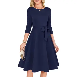 Women's Cocktail Dresses 3/4 Sleeve Vintage Wedding Guest Dress (XS-3XL)