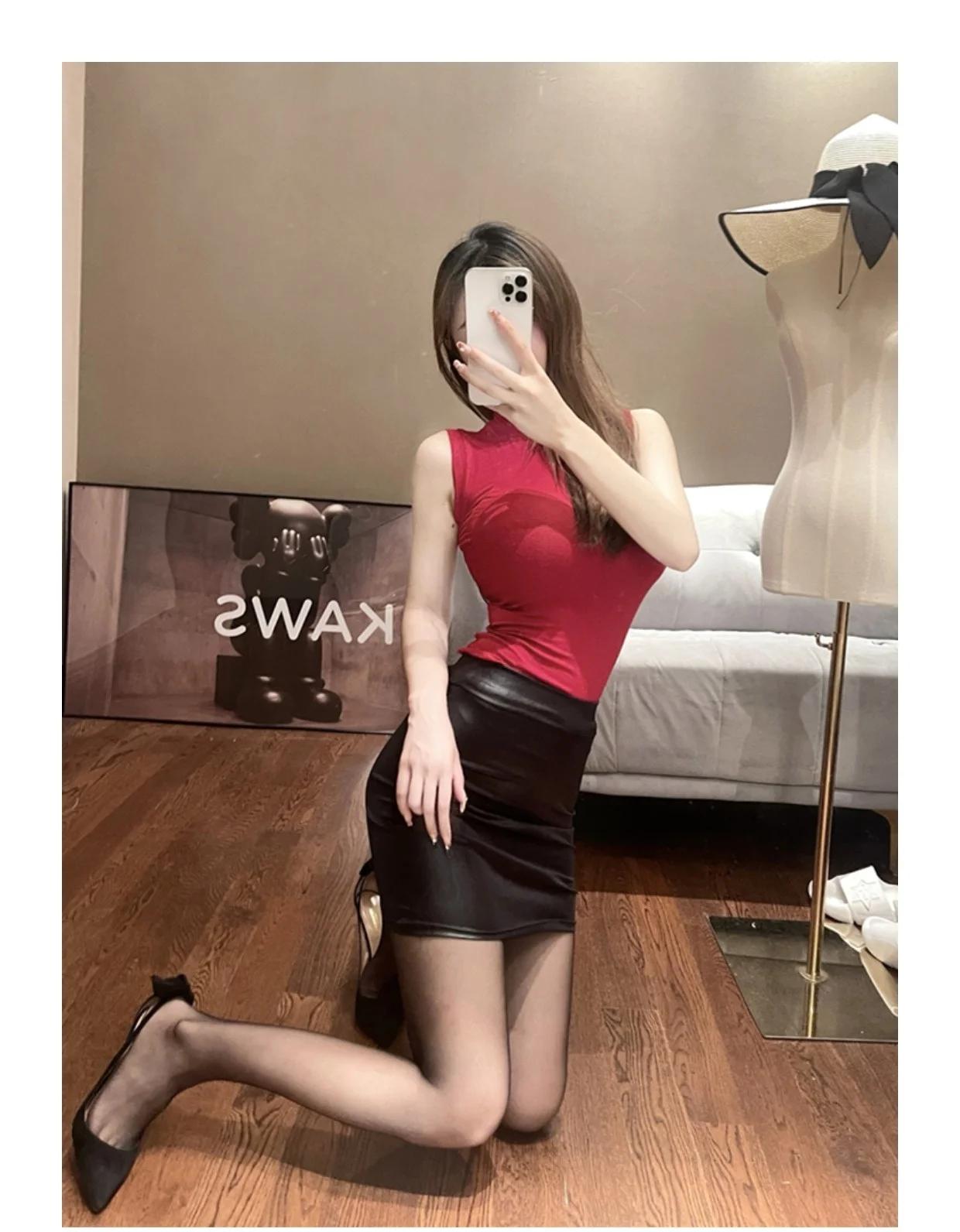 Leather Matte Mini PU High Waist Skirt