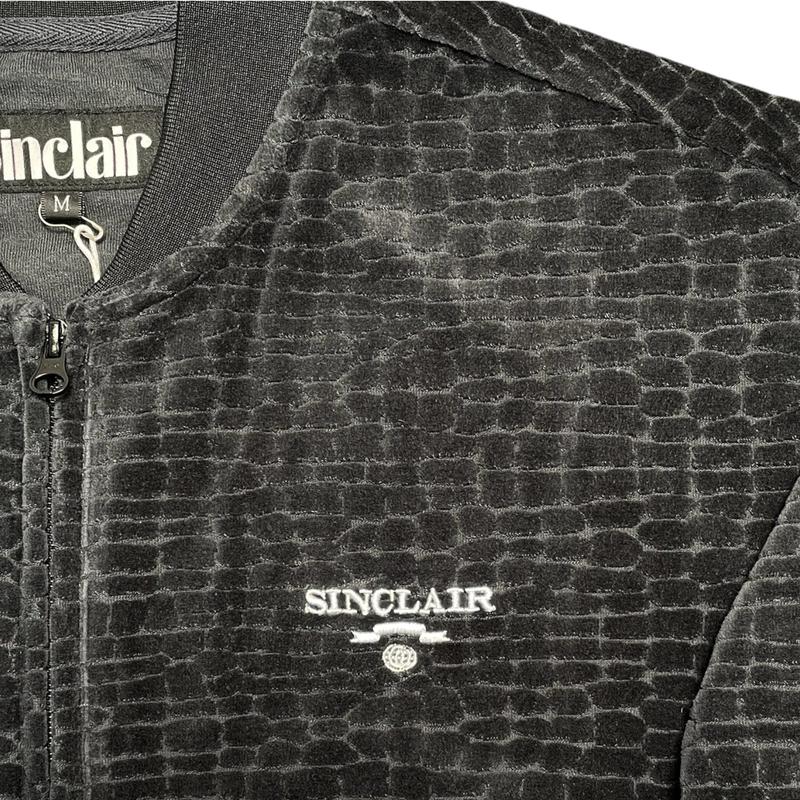 Sinclair Global Croc Jacquard Velour Track Jacket Black