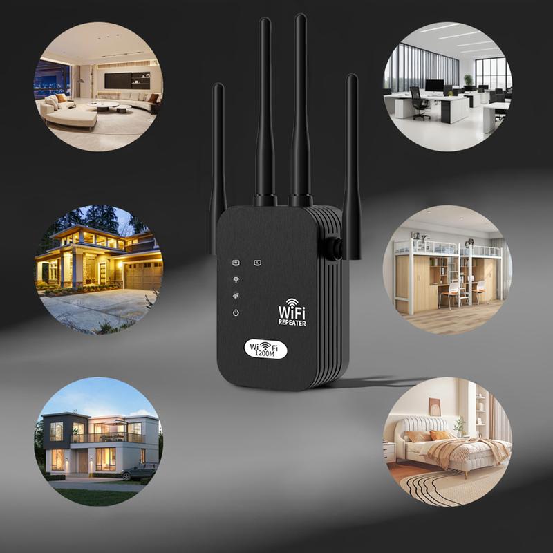 WiFi Extender 2025, 1200Mbps Dual Band (5GHz/2.4GHz) Signal Booster, Covers 10,000 sq. ft & 50 Devices, Repeater with Ethernet Port for Home, Gifts