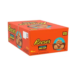 REESE’S Big Cup Caramel Flavor Chocolate Snack Bar - King Size, 2.8 oz, 16-Count Candy Bar Pack for Youth, 16 Cups Suitable for Any Occasion