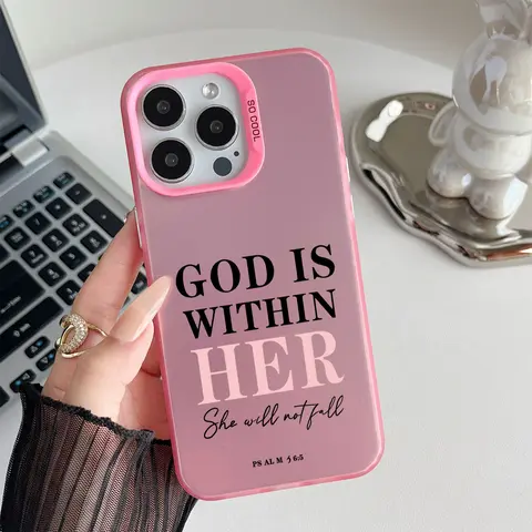 Bible Verse Psalm Pattern Shockproof Protective Case for iPhone 7 8 X Xsmax 11 12 13 14 15 16 17 Pro Max Plus Air XR 16E Matte Cover Christian Unique, Smartphone, Handheld, Protection, Accessories, Casing