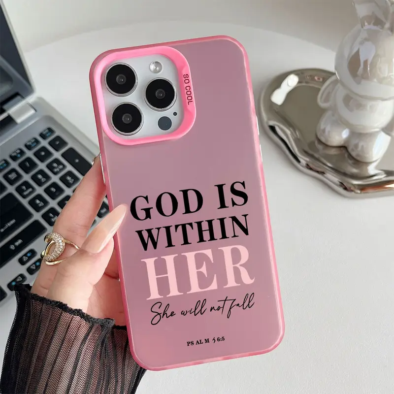 Bible Verse Psalm Pattern Shockproof Protective Case for iPhone 7 8 X Xsmax 11 12 13 14 15 16 17 Pro Max Plus Air XR 16E Matte Cover Christian Unique, Smartphone, Handheld, Protection, Accessories, Casing