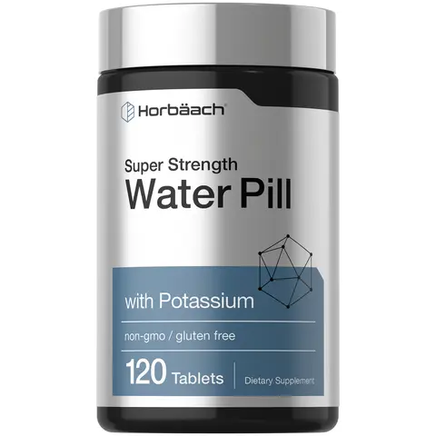 Horbäach Water Pills | Super Strength | 120 Tablets | Vegetarian, Non-GMO & Gluten Free Supplement