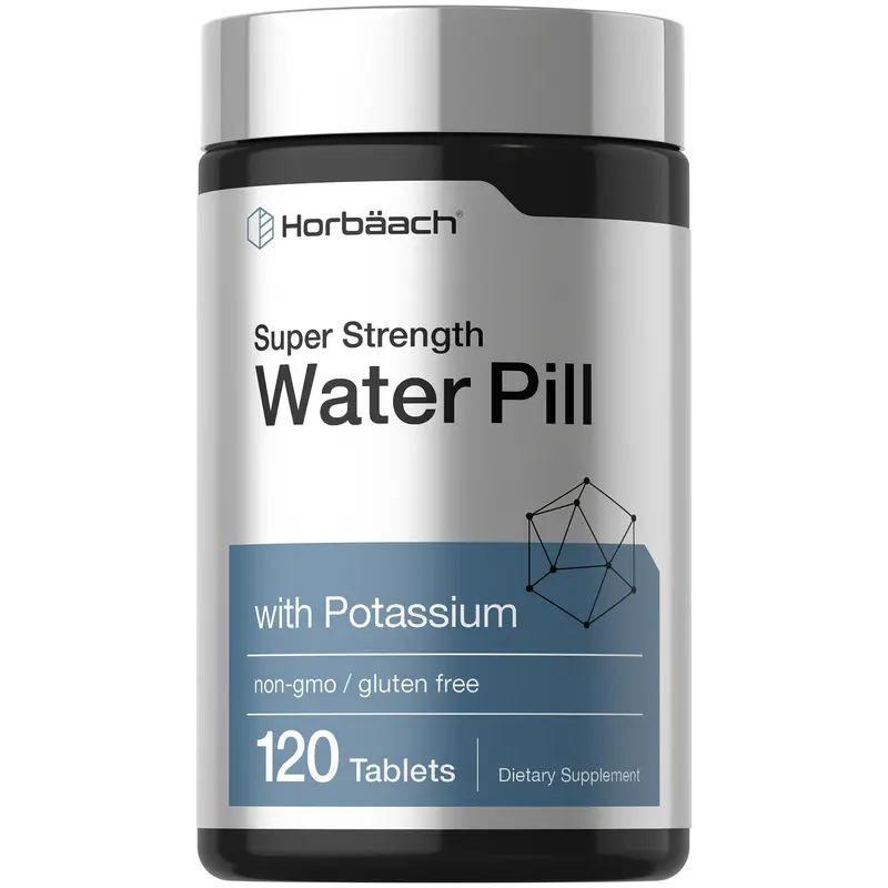 Horbäach Water Pills | Super Strength | 120 Tablets | Vegetarian, Non-GMO & Gluten Free Supplement