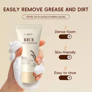 Rice Cleansing Foam 50g Gentle Skin-Friendly Face Wash, Suitable for Sensitive Skin, Hydrating and Nourishing, Deep Cleaning Moisturizing Gentle Cleanser