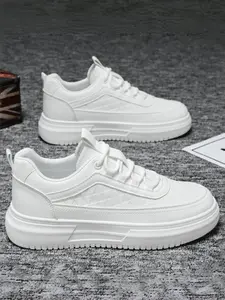 Men's Comfortable Low-Top Sneakers, Thick Sole Student Sports Shoes, Simple Daily Casual Shoes, Stylish Footwear for Everyday Wear, Minimalist Sneakers