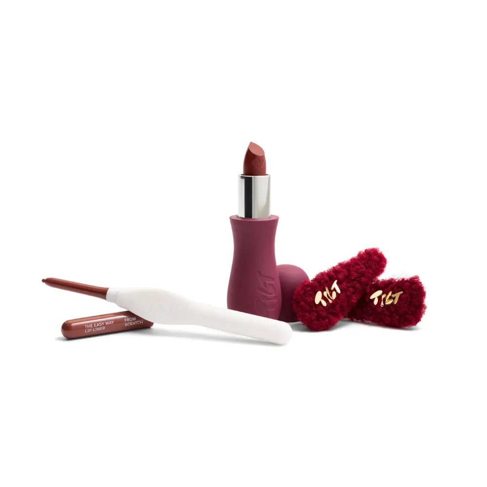 The Easy Way Lip Kit - Lip Liner, Lipstick & FREE Creaseless Clips