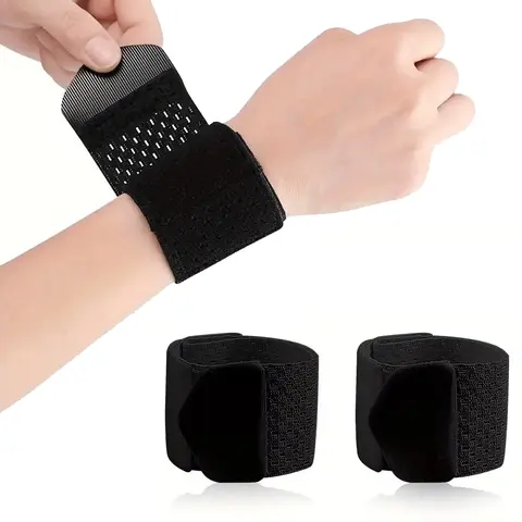 2pcs Adjustable Sports Wrist Band Brace Wrap Support Strap Carpal Tunnel Bandage tiktokshopbacktoschool