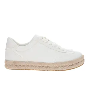TOMS Womens Jesse Lace Up Espadrille Sneakers Shoes Casual - White
