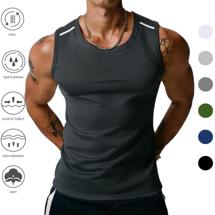 Pack of 4 - Men's Vests Casual Tank Tops Knit Sleeveless Lightweight Tee Muscle Basic T Shirts