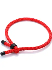 Minimalist Cord Chain Bracelet, Stainless Steel Clasp Adjustable Rope Bracelet, Fashion Jewelry Accessories for Men & Women