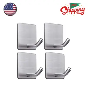 Heavy Duty Adhesive Towel Hooks Stick on Towel Hanger Wall Holder 4 Packs