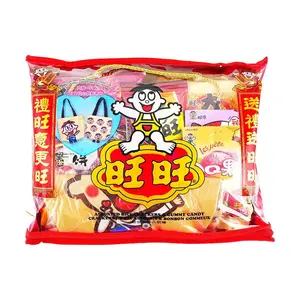 Want Want Assorted Rice Cracker & Gummy Snack Gift Box 896g - Includes Free Canvas Tote Bag - Perfect Chinese New Year Gift Pack