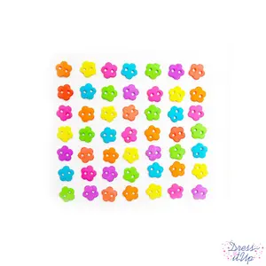 Micro Flowers Neon Rainbow 2-Hole Buttons