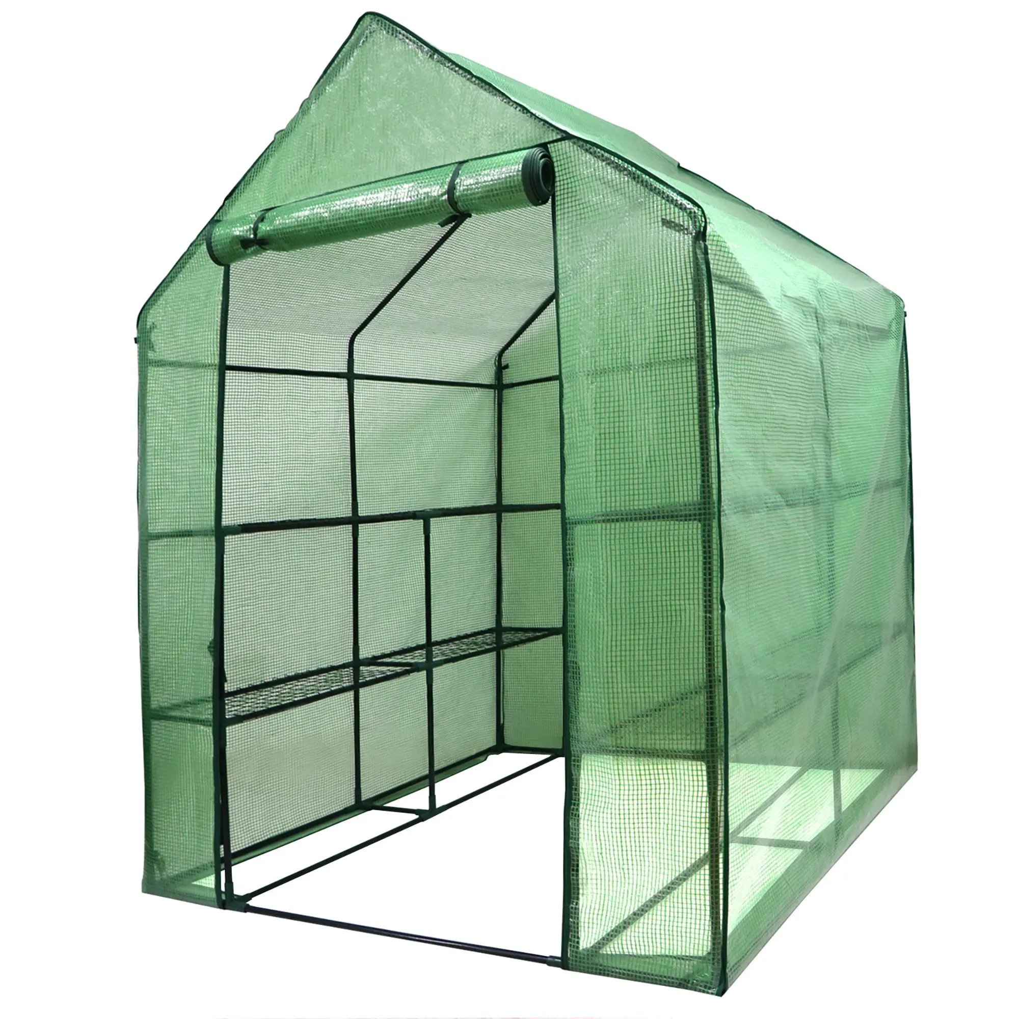 SUPER DEAL House-Shaped 2-Tier 8-Shelf Portable Greenhouse with PE Cover, Heavy-Duty Home Garden Multi-Size Indoor-Outdoor Walk-In Tent for Plant Storage, Patio Plants,summerwins