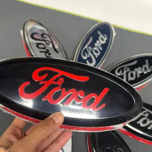F150 F250 F350 Emblem Set 9" Gloss Black Front + Rear Badge – Easy Stick, No Tools!(2005-2014 Ford Trucks)