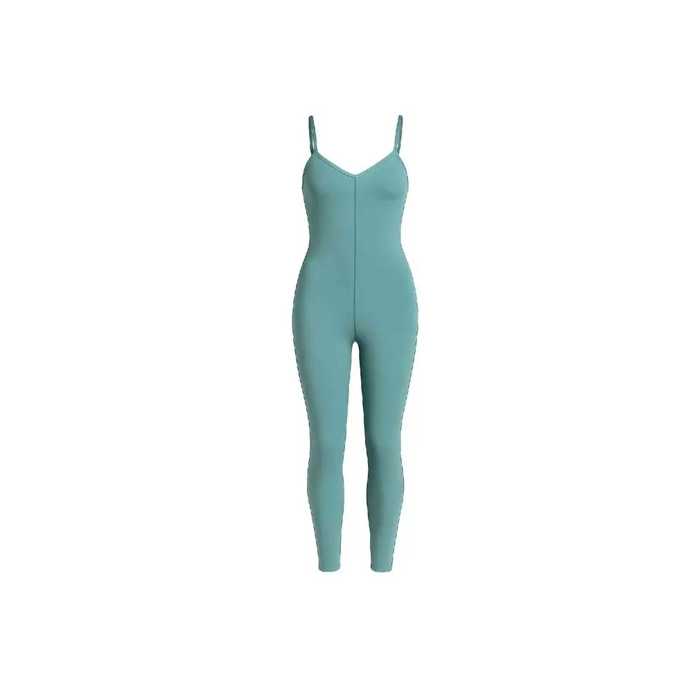 Handmade Teal Long Crisscross One-Piece Jumpsuit