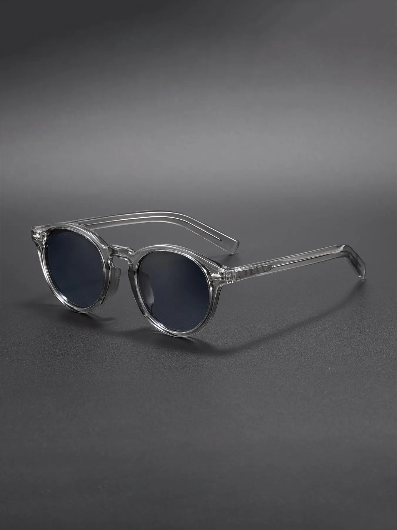 Fashion Round Frame Glasses Tr90 Material Lightweight Uv400, Unisex Casual Style for All Seasons, Perfect for Driving, Parties, Beaches