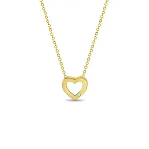 14k Gold Chain Through Heart Kids / Teen Pendant/Necklace