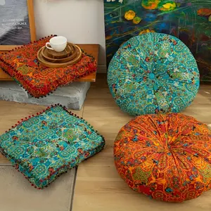 1pc Bohemian Style Thickened Cushion, Vintage Cushion, Round Cushion, Square Cushion, Comfortable Home Cushion Pillow, Resistant To Fading Polyester Fiber - Multifunctional and Comfortable Home Decoration Pillow