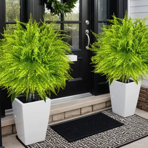 Artificial Fake Flowers Plants for Outdoors Decor, Flowers Outside Faux Daisy Eucalyptus Plants UV Resisitant for Planter Pot Front Porch Garden Patio Decoration