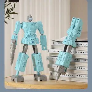 Blue Deformable Ballpoint Pen Transformer Stationery, Replaceable Core, Writing & Transforming Two-In-One Toy Pen, Creative Desk Decor Gift, Smooth Writing Pen