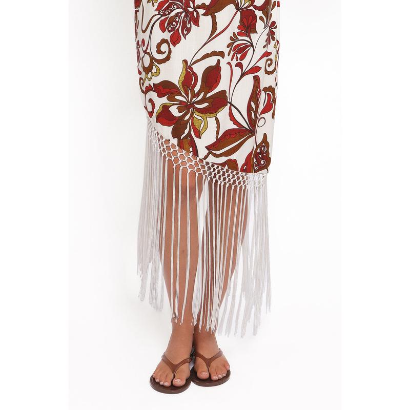 Aquarius Midi Dress - Brown Floral