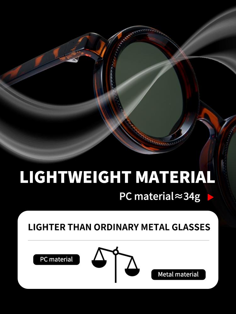 【Black Friday】Cyxus Adjustable ND Filter Sunglasses with 9-Step Light Reduction Polarized UV400 Vintage Punk Style Unisex Shades for Outdoor Travel - P1323