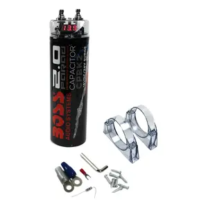 Boss CPBK2 2 Farad 20-Volt Digital Voltage Car Audio Power Capacitor, LED Black Boss CPBK2 2 Farad 20-Volt Digital Voltage Car Audio Power Capacitor, LED Black