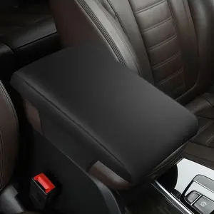 Soft Memory Cotton Car Armrest Box Cover Pad, Car Center Console Armrest Cover Pad, Black PU Leather Armrest Cover, 12.5x8x1.6 inches Universal Fit for Most Cars and SUVs