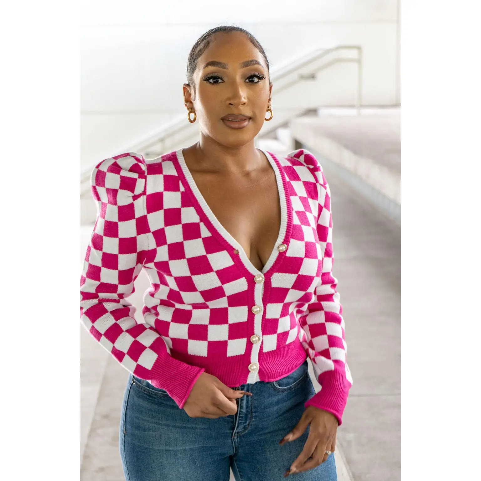 Adore Me Cropped Sweater (Pink)