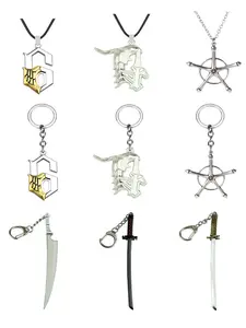 Anime Peripheral Soul Reaper Sixth Form Pendant Necklace, Zangetsu Sword Fashionable Alloy Keychain Accessory, Friend Gift, Minimalist Style, All Seasons