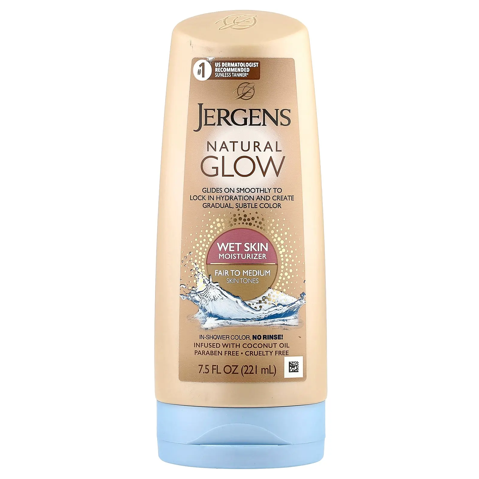 Jergens Natural Glow, Wet Skin Moisturizer, Fair to Medium, 7.5 fl oz (221 ml)