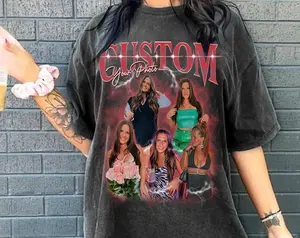 Custom Bootleg Rap Tee, Vintage Custom Funny Rap Shirt, Custom Photo Vintage T Shirts, Youth Comfort Color Tee Cotton Oversized Top Womenswear Comfortable Fabric