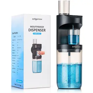 Automatic Mouthwash Dispenser Bathroom,Bathroom Accessories 19.4 Fl Oz Dispensers with Cups,Mounted Dispenser,Suitable All Age Groups,Black bathroom supply cortina  parabaño sheep decor dead skin ideal gift
