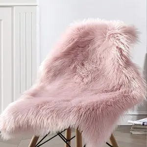 Solid Color Soft Fluffy Modern Faux Fur Rug, 1 Piece Non-slip Imitation Cashmere Floor Carpet with Soft Surface, Indoor Decorative Mat for Living Room Bedroom