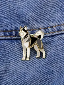 Cartoon Cute Origami Husky Enamel Pin Decorative Brooches Ornaments Lapel Bag Badges Jewelry Gifts Pin