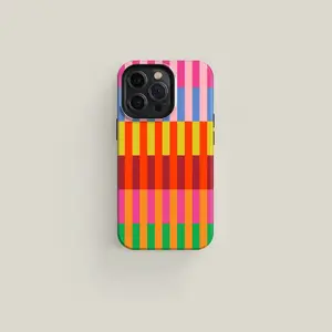 Tall Checkered Colourful Premium Film 2 in 1 Phone Case - Durable, Shock Absorbing and Stylish Protection - Compatible with iPhone 16, 15, 14, 13, 12, 11, Plus, Pro, Pro Max, Perfect birthday gift for friends.