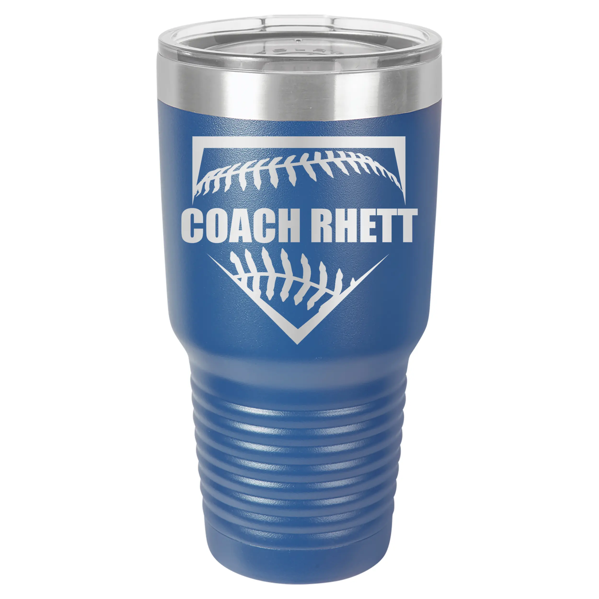Custom Baseball Tumbler — 30-oz Home Plate Design — Coach Appreciation