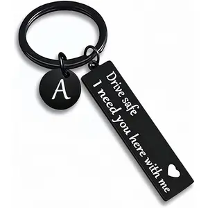 Drive safe keychain for boyfriend,26-letter keychain,gifts for boyfriend on birthday christmas valentines day