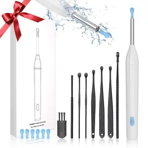 Visible Earwax Cleaning Kit, 8-Piece Set with HD Wireless Ear Mirror, Waterproof Ear Camera, USB Charging, Compatible with iOS & Android, Earwax Removal Kit