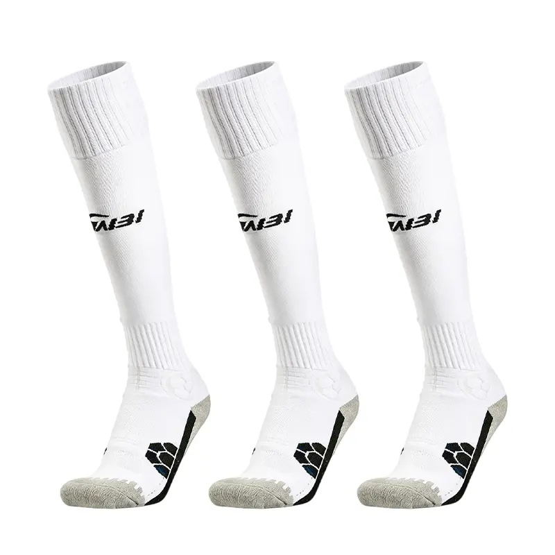 SAIBI Soccer Grip Socks for Men Women Youth, Non-Slip Football Socks with Cushioned Terry Sole,Breathable Compression Knee High Socks for Training & Match Day,3/6 Pairs