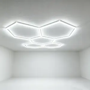 5 Grids Hexagon 5000K LED Garage Lights: 24Pcs Updated 168W 20160LM Super Bright Hex Lighting Ceiling LED Shop Light for Garage, Car Detailing, Workshop, Warehouse, Gym, Basement