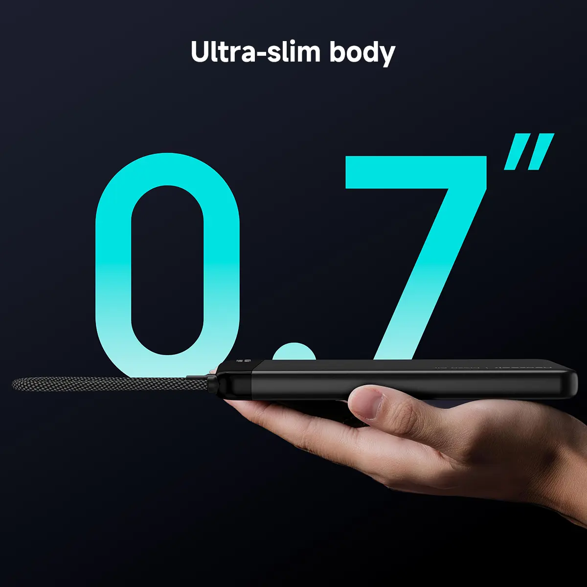 Neoseek 20,000mAh Ultra-Thin Portable Charger, 45W Max Fast Charging External Battery Pack with Digital Display, Built-in USB-C Cable for Phone (iPhone 17/16 Series), Galaxy, MacBook, Travel & Outdoor Essentials Power Bank Chargeable Smartphone Smartphone