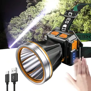 High Power LED Headlamp Super Bright Adult Motion Sensor Headlight Spotlight Rechargeable Outdoor Hunting Light Flashlight Portable Head Lamp For Fishing Camping Hiking