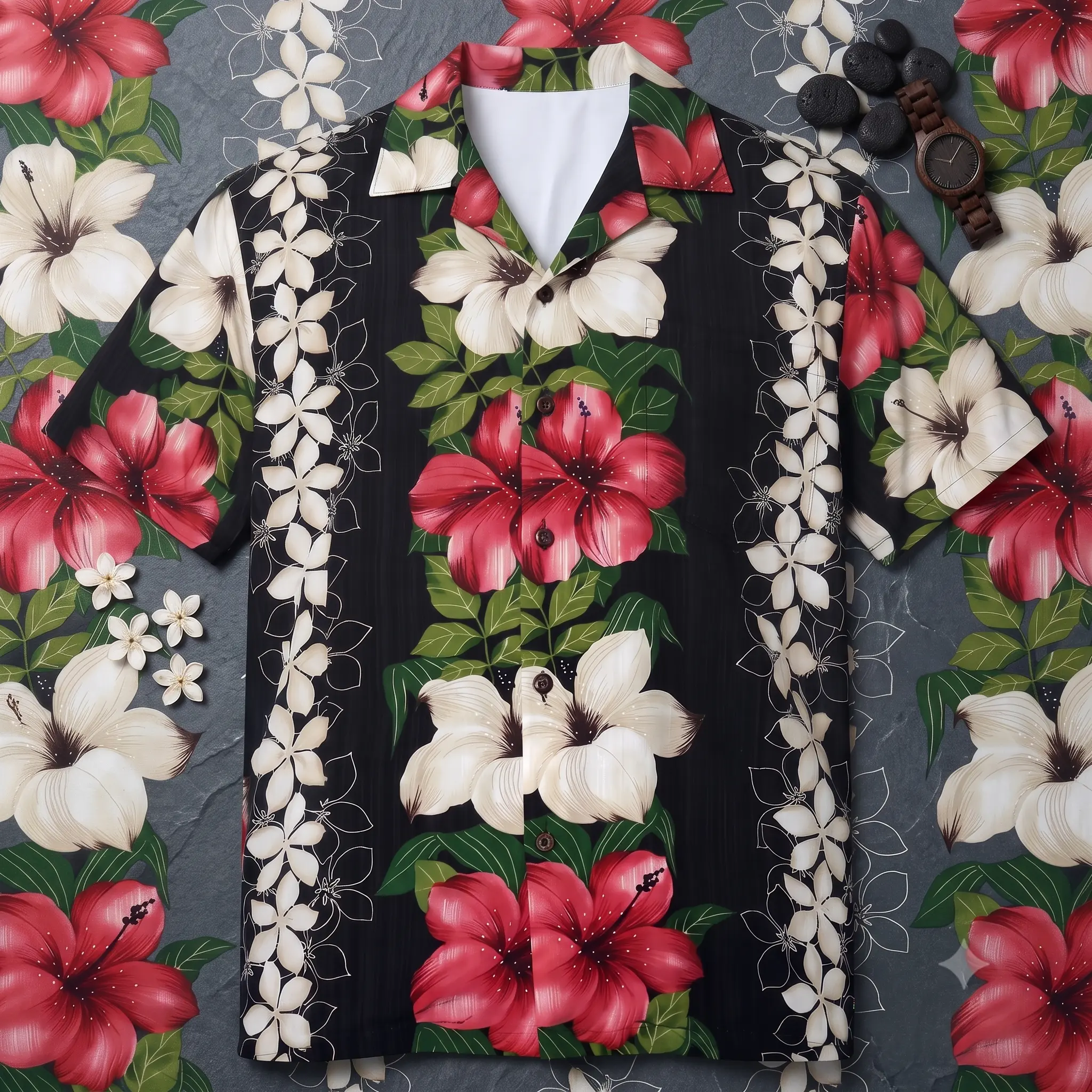 Hanalei Panel Hawaiian Shirt | Tropical Aloha Button Up | Beach Vacation Summer Shirt | Island Resort Wear
