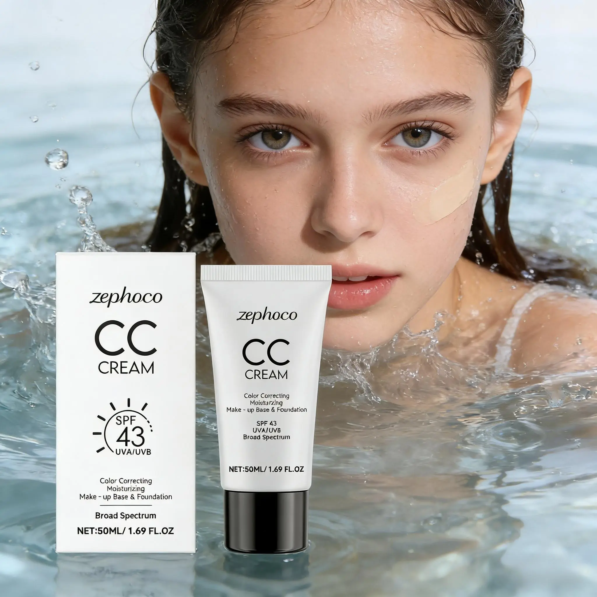 Color Correcting CC Cream Natural Concealer Full Coverage Brighten Even Skin Tone Lightweight Face Foundation Makeup Cosmetics